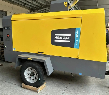 X-AIR+ 688-20 इंजन मॉडल B6.7CS4 पोर्टेबल कंप्रेसर, पीले रंग में, चलते-फिरते प्रदर्शन के लिए