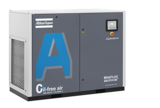 30kw तेल मुक्त एटलस पेंच एयर कंप्रेसर AQ-30 VSD 72dB शोर स्तर